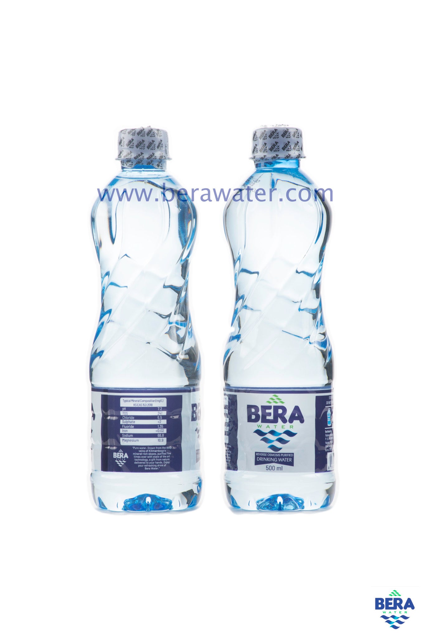 Bera Water 500ml Classic bottle of drinking water both sides portrait